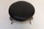 Art Deco Black Leather Footstool With Cabriole Cast Metal Legs For Sale - Image 4 of 16