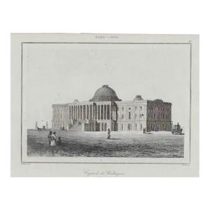 Antique French Engraving of the United States Capitol