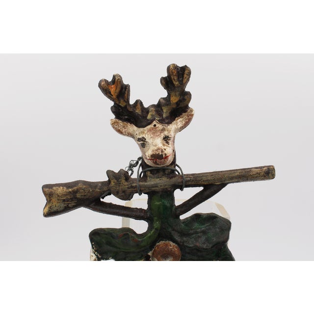 Mid-Late 19th Century American Cast Iron Hunt Motif Wall Match Holder For Sale In Raleigh - Image 6 of 9
