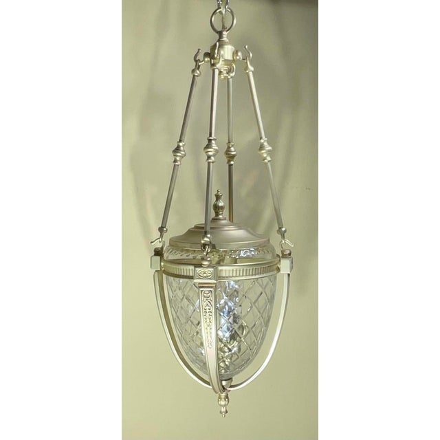 Bronze Exceptional Bronze and Glass Hall Lantern/Pendant Light Fixture For Sale - Image 8 of 18