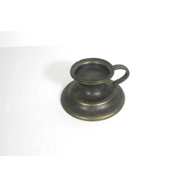 Width: 4.25 inches Height: 2.5 inches Very cool mid century modern bronze candleholder. This is vintage and has some nice...