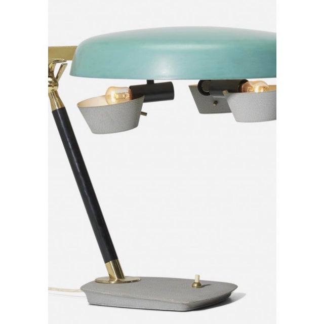 Oscar Torlasco, Italian (1934-2094) for LUMI Milano, Milan, Italy, Ca. 1950-55. Three-lens Desk Lamp Enameled aluminum,...