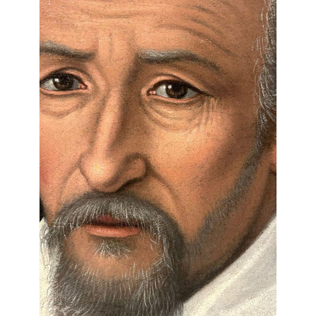 Black Portrait of a Member of the Florentine Della Rena Family, Oil on Canvas, Late 16th Century For Sale - Image 8 of 11