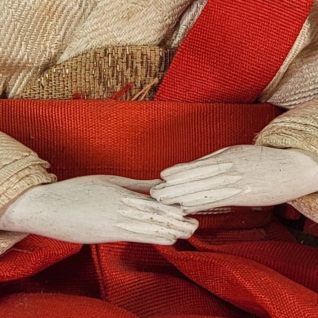 Antique Japanese Hina Matsuri Court Lady Doll Gofun Silk Kimono 5.5” For Sale - Image 12 of 18