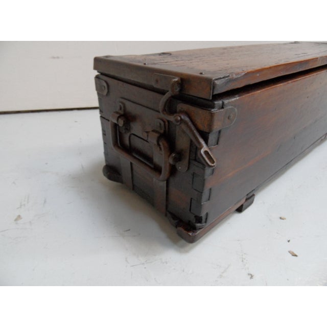 Antique Wooden Military Chest, 1920s For Sale - Image 10 of 11