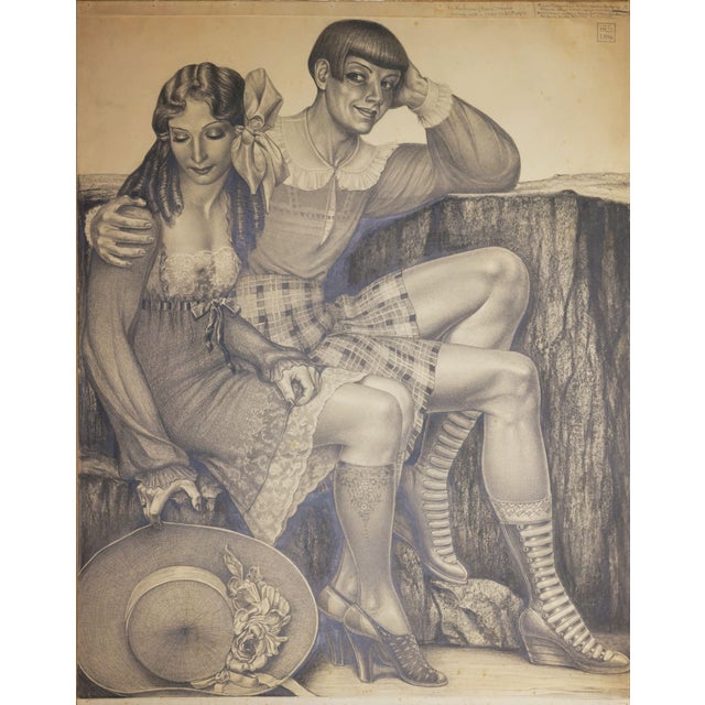 Black Herbert Rolf Schlegel, Self-Portrait, 1946, Pencil Drawing For Sale - Image 8 of 8