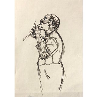 1930s Norman Kent Drawing of a Man Shaving For Sale