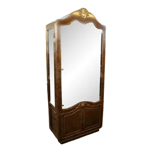 ​1960s Mastercraft Burled Wood Hollywood Regency Style Display Curio Cabinet