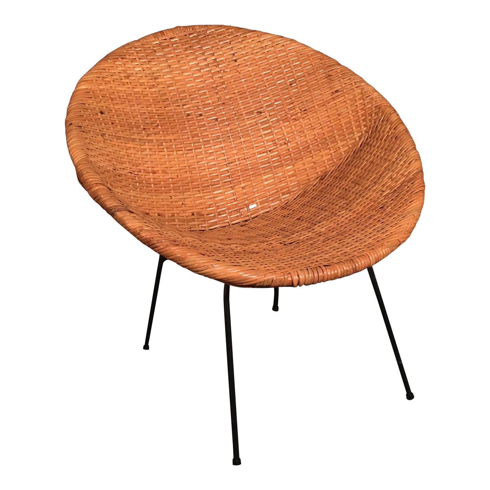 Mid Century Wicker Hoop Chair Chairish