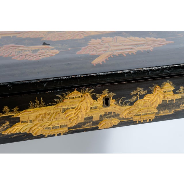 Exceptional 19th Century Chinoiserie Lacquer Work Table For Sale - Image 10 of 14