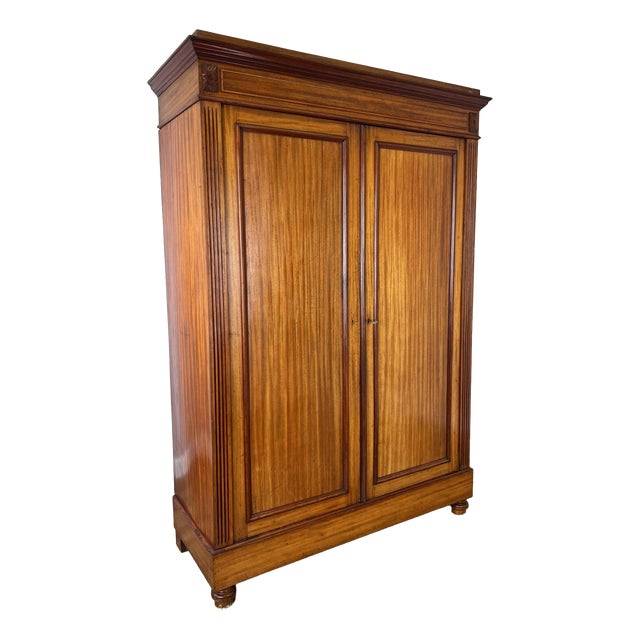Antique French Carved Mahogany 2-Door Armoire For Sale