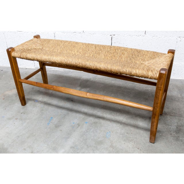 Mid-Century Modern Handcrafted Brutalist Rustic Bench, 1960s For Sale - Image 3 of 14