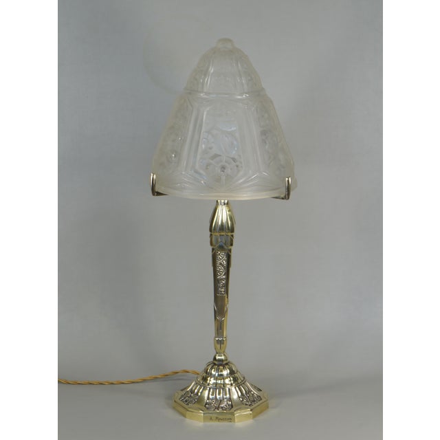 Verreries des Hanots French Art Deco Table Lamp by A. Mousson & Verreries Des Hanots - 1920s France For Sale - Image 4 of 15