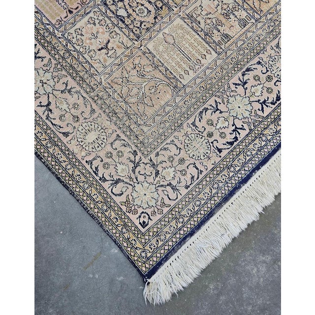 Vintage Hand-Knotted Silk Rug Garden of Paradise, Nepal, 1960s For Sale - Image 4 of 9