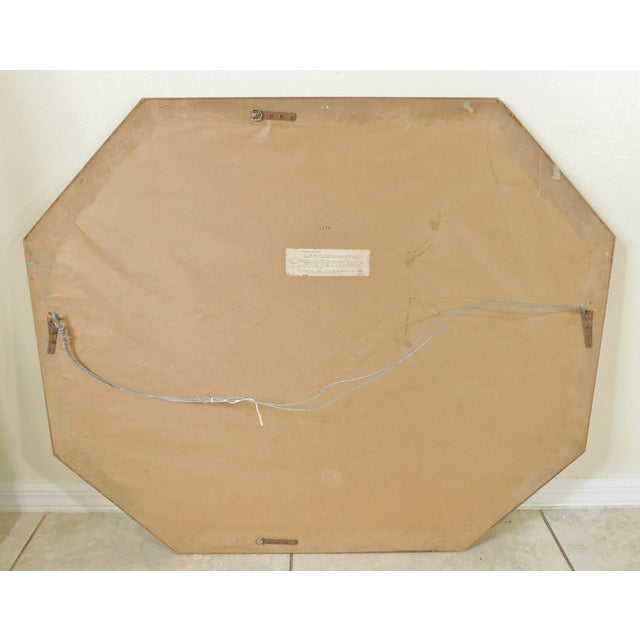 Vintage Mid Century Silver & Gold Faux Bamboo Octagonal Hanging Wall Mirror For Sale - Image 9 of 10