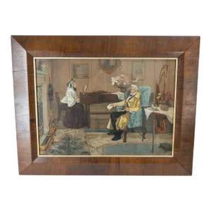 19th Century English Hand Colored Etching Engraving Print After Walter Dendy Sadler