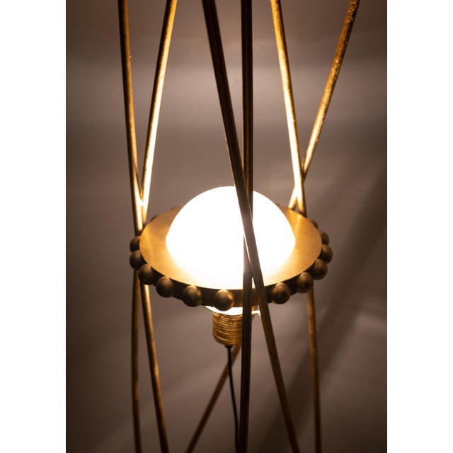 Vintage Italian Gold Art Floor Lamp from Mikado, 1970 For Sale - Image 9 of 10