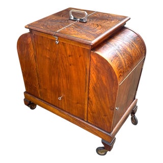 Art Deco Walnut Asprey "Elevette" Patent Mechanical Drinks Cabinet, Circa 1930s. For Sale