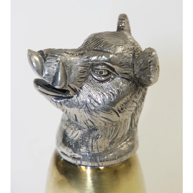 Mauro Manetti Style Boar Head Stirrup Cups For Sale - Image 10 of 13