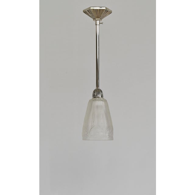 Art Deco French Art Deco Pendant Light by Hettier Et Vincent & Hanots 1930 France - 5 Available For Sale - Image 3 of 15