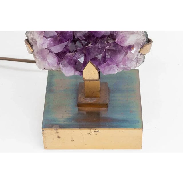 Metal Amethyst Table Lamp by Willy Daro, Belgium, 1970s For Sale - Image 7 of 8