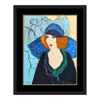 Late 20th Century Chapeau Blue, Itzchak Tarkay For Sale