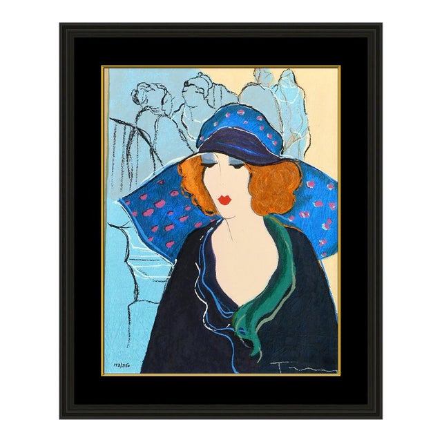 Late 20th Century Chapeau Blue, Itzchak Tarkay For Sale