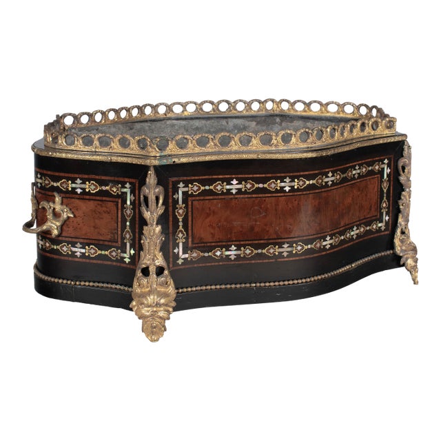 19th Century Napoleon III Marquetry Jardiniere or Planter For Sale