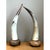 Wood Vintage Horn and Wood Accent Lamps - Pair For Sale - Image 7 of 12