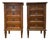 Louis XVI Bedside Tables in Stained Wood and Brass, 1970s, Set of 2 For Sale
