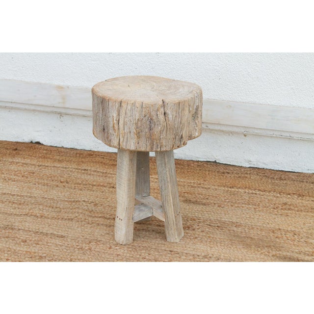 Bleached Solid Slab Wood Table For Sale - Image 4 of 6