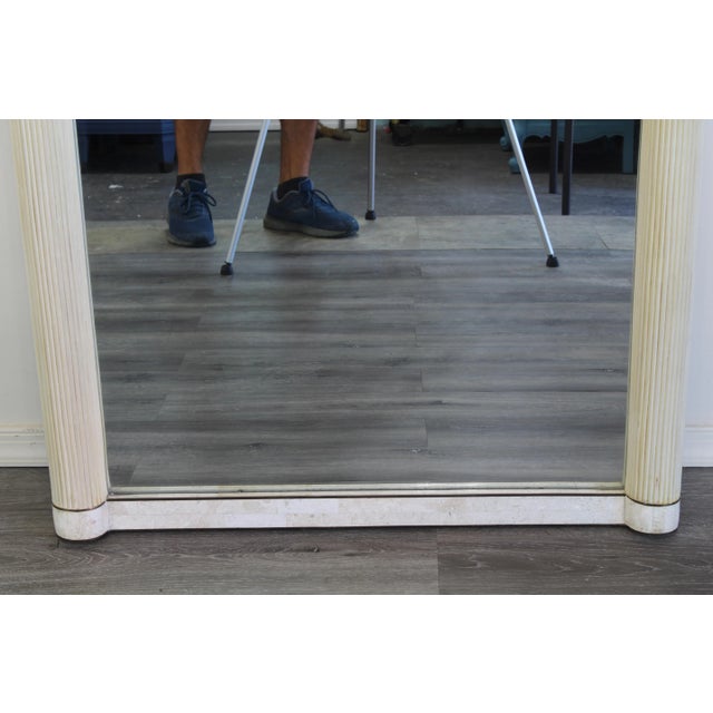 Vintage Tessellated Stone and Pencil Reed Mirror For Sale - Image 4 of 5