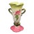 1950s Hull Woodland W-18 Chartreuse & Pink Hi-Gloss Art Pottery Vase For Sale