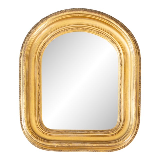 Antique Petite French Giltwood Louis Phillipe Mirror For Sale