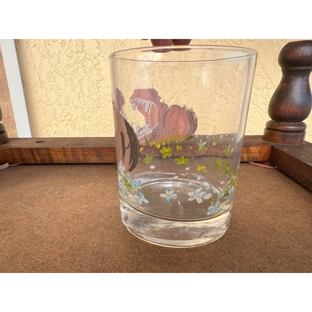 1960s Dorothy Thorpe Style Painted Hippos Glass For Sale In West Palm - Image 6 of 8