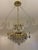 Brass Vintage Schonbek Hollywood Regency Style Crystal and Brass Three-Light Chandelier, Circa 1960 For Sale - Image 8 of 11