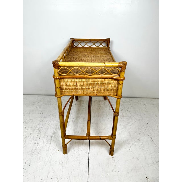 Vintage Rattan Cane Desk For Sale - Image 11 of 12