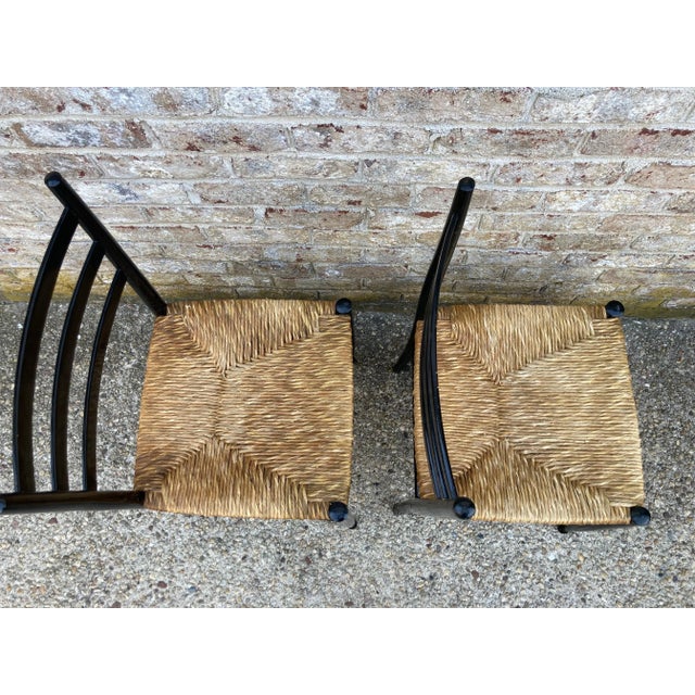 Mid 20th Century Rush Seat Dining Chairs - Set of 4 For Sale - Image 4 of 12