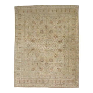 Antique Zabihi Collection Persian Tabriz Carpet For Sale