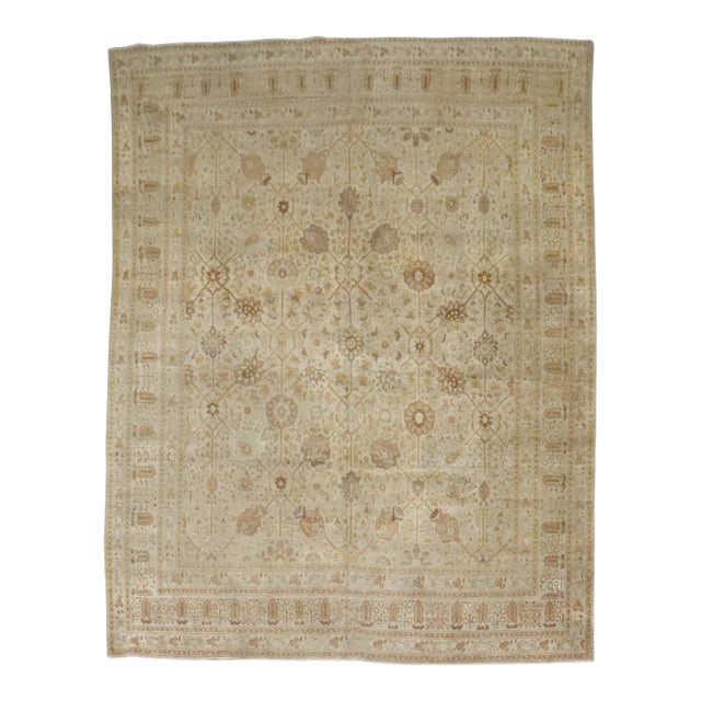 Antique Zabihi Collection Persian Tabriz Carpet - 9'2" x 12'3" For Sale