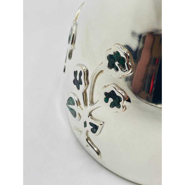 1960s Los Castillo Taxco Malachite & Silver Plate Bird Pitcher For Sale - Image 17 of 18