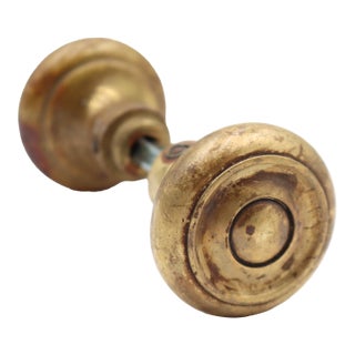 Pair of Vintage 1.875 In. Raised Concentric Brass Passage Door Knobs For Sale