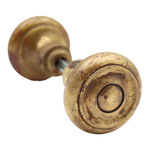 Pair of Vintage 1.875 In. Raised Concentric Brass Passage Door Knobs