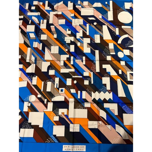 Hermes On Summer Day Silk Shawl 140cm For Sale In Philadelphia - Image 6 of 12