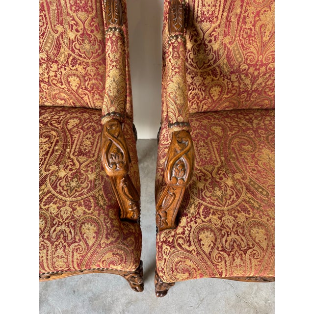 Pair of Vintage French Provincial Louis XV–Style Armchairs by Hickory, Nc/ Sold For Sale In Miami - Image 6 of 12