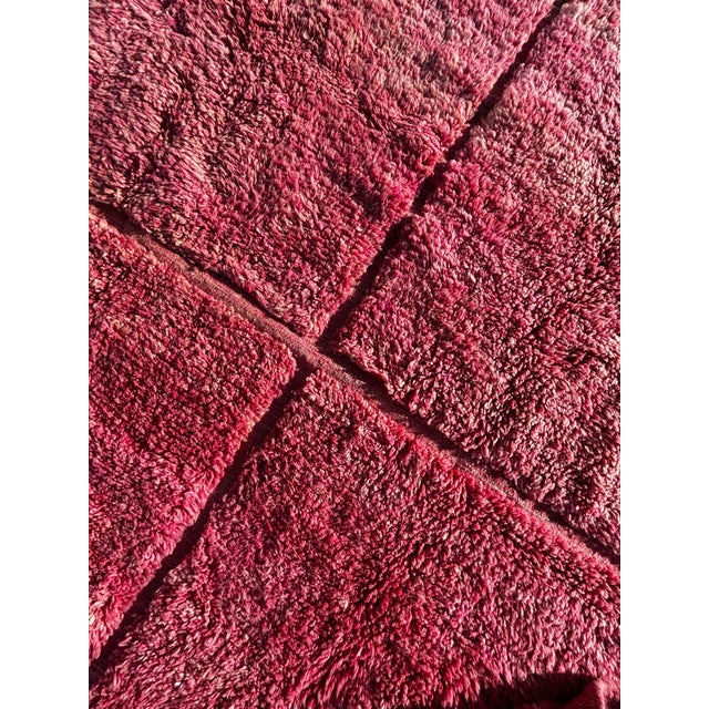 Moroccan Checkered Pink Wool Rug For Sale - Image 12 of 14