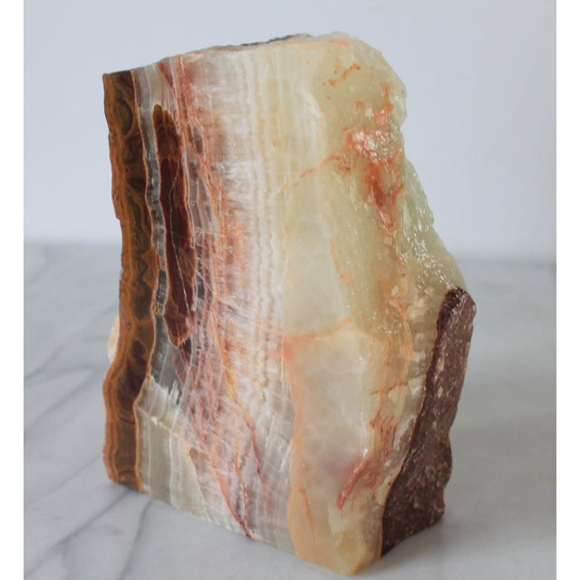 Vintage Onyx Natural Stone Bookends - A Pair For Sale - Image 14 of 14