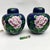 Mid 20th Century Pair of Vintage Cloisonné Jars | Blue Ground Butterfly & Floral Motif With Lids For Sale - Image 5 of 9