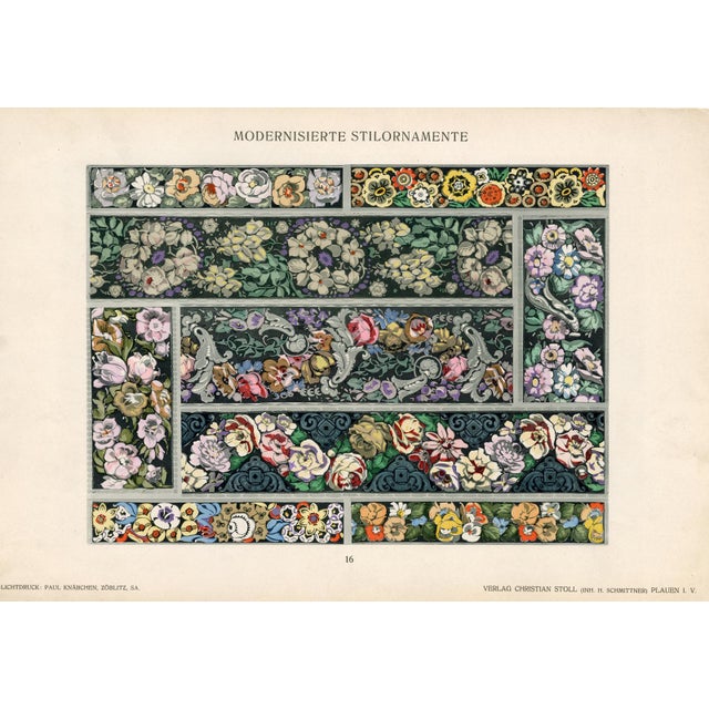 1910s Decorative Arts • Germany • 1914 Set of Five Oskar Haebler Pochoir Design Plates Ex–marshall Field & Co. For Sale - Image 5 of 7