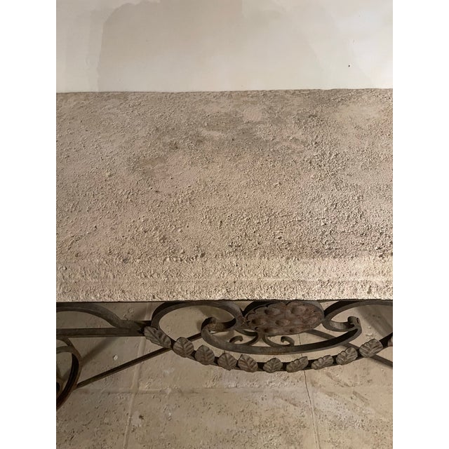 Vintage Cast Iron Console Top Stone French For Sale - Image 9 of 12